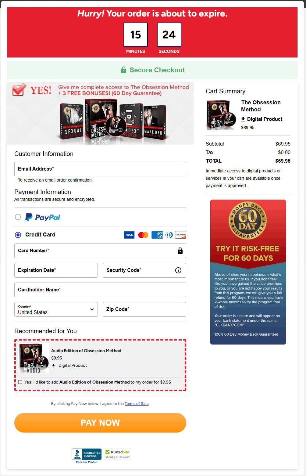 The Obsession Method Checkout